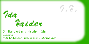 ida haider business card